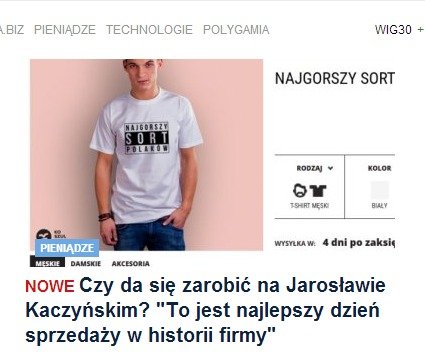 Koszulkowo.com na stronie głównej Gazeta.pl